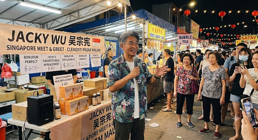 Wah Bian! Taiwanese Variety King Jacky Wu Spotted Selling Stuff at Clementi Pasar Malam?!