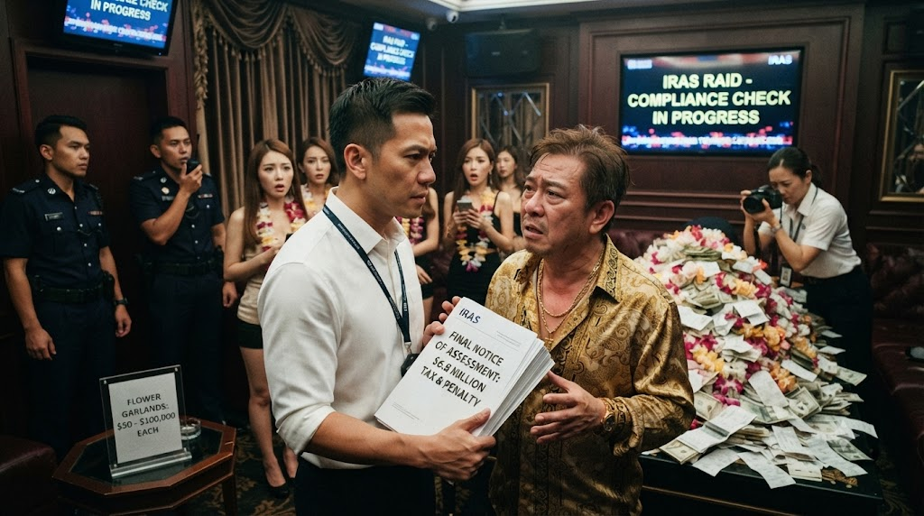 Hang Flower Garland Until Huat? Nightclub Bosses Play Blur Sotong with IRAS, End Up kena Chop $6.8 Million and Free Stay at Changi Chalet