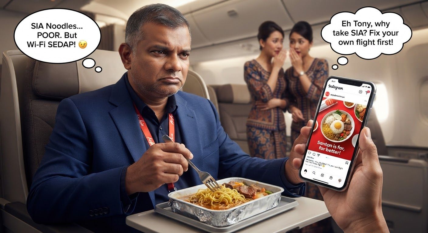 When a Budget Boss Tries Atas: Tony Fernandes Roasts SIA’s In-Flight Noodles and the Internet Loses Its Mind